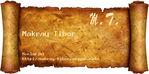 Makray Tibor névjegykártya